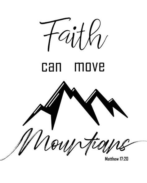 Faith Can Move Mountains Printable Art Digital Bible Verse Etsy