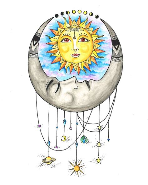 Sun And Moon Face On Behance Moon Drawing Moon Art Hand Art Drawing