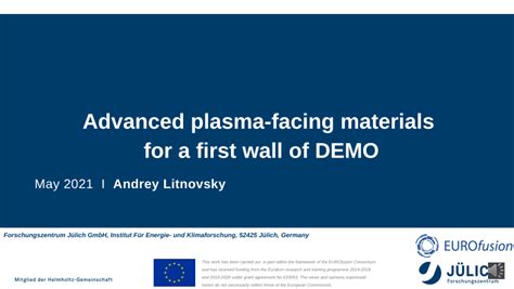 Pdf Advanced Plasma Facing Materials For A First Wall Of Demo