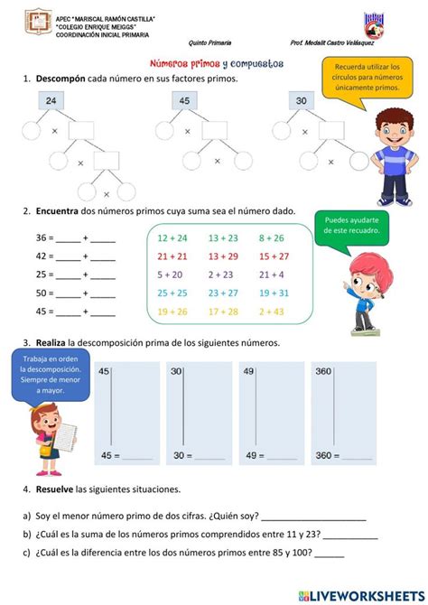 Números primos y compuestos interactive exercise for Quinto de Primaria Resta de fracciones