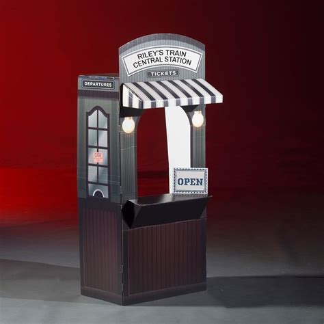6 Ft 1 In Rustic Railroad Personalized Ticket Booth Cardboard Train