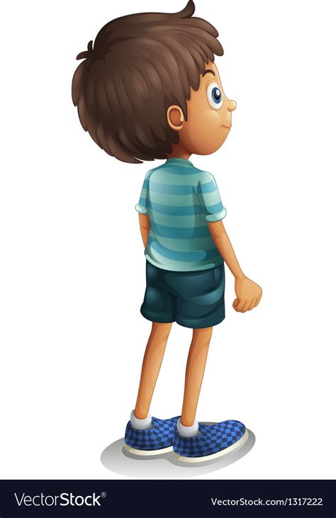 A Back View Of Young Boy Royalty Free Vector Image