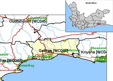 Map Of George Municipality And Surrounding Areas Source Capegateway