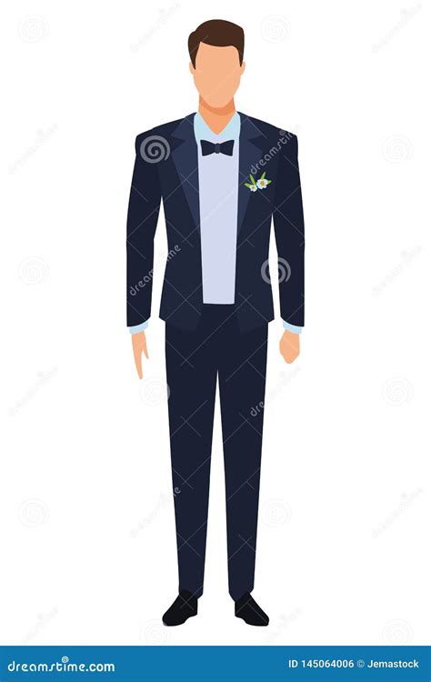 Man Wearing Tuxedo Stock Vector Illustration Of Cartoon 145064006