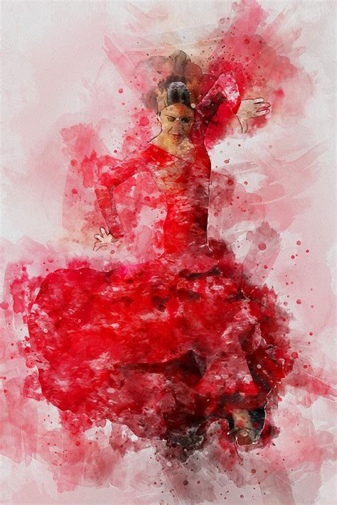 Flamenco Dancer 08 Painting By AM FineArtPrints Fine Art America