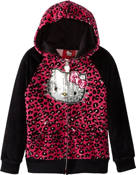 Hello Kitty Girls Hoodie In Leopard Fashion Hoodies Clothing