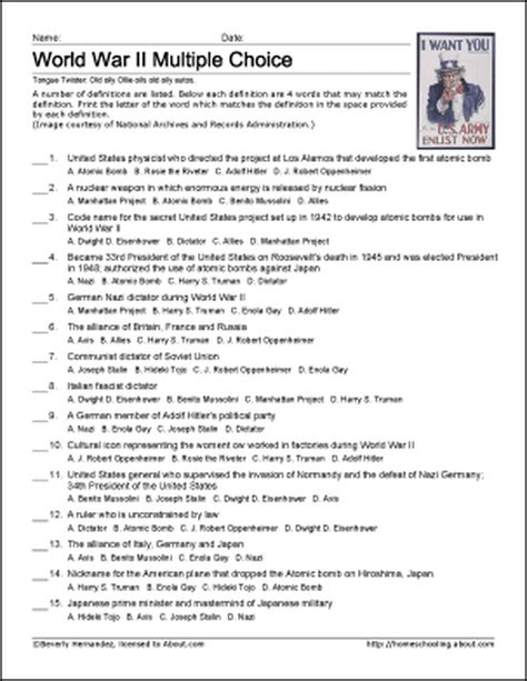 10 World War 2 Worksheets With Answers Pdf Coo Worksheets