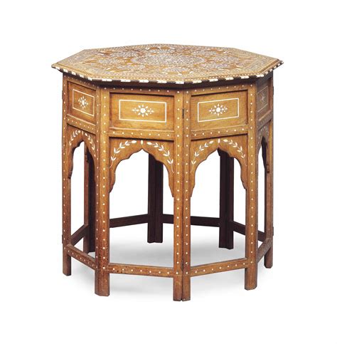 An Indian Rosewood And Ivory Inlaid Octagonal Occasional Table