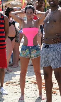 Tulisa Contostavlos In A Pink Cutaway Swimsuit At A Beach In Ibiza