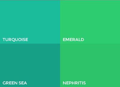 An overview of jungle green color with a palette. Trendy Flat UI Color GREEN - Beautiful Examples in Web ...