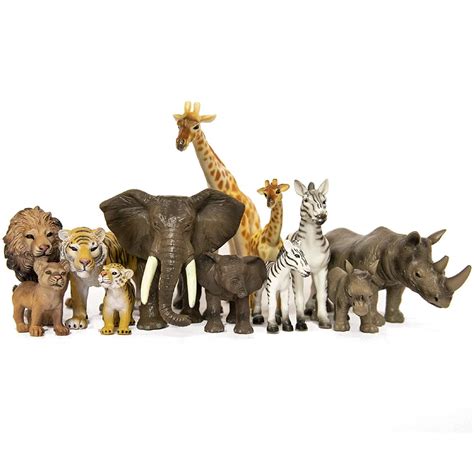 Boley 12 Piece Safari Animal Set Different Varieties Of Zoo Animals