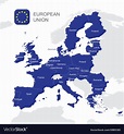 The European Union map Royalty Free Vector Image