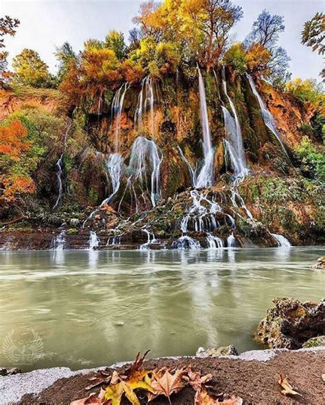 Bishe Waterfall Beautiful Waterfalls Iran Travel Scenery
