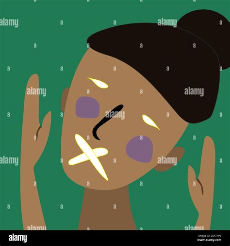 Abstract Portrait Of A Dark Skinned Girl Vektor Illustration Stock Vector Image And Art Alamy