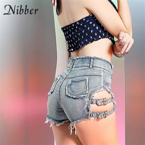 Nibber 2018 Fashion Summer Denim Women Shorts Sexy Butt Ripped Jeans Shorts Fringe Low Waist