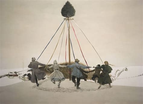 Snow Hill Andrew Wyeth 1989 Populated With Characters From His World