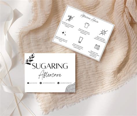 Sugaring Aftercare Cards Printable And Customizable Care Instruction