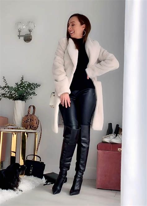 Sydne Style Shows How To Wear Leather Pants With A Faux Fur Coat And