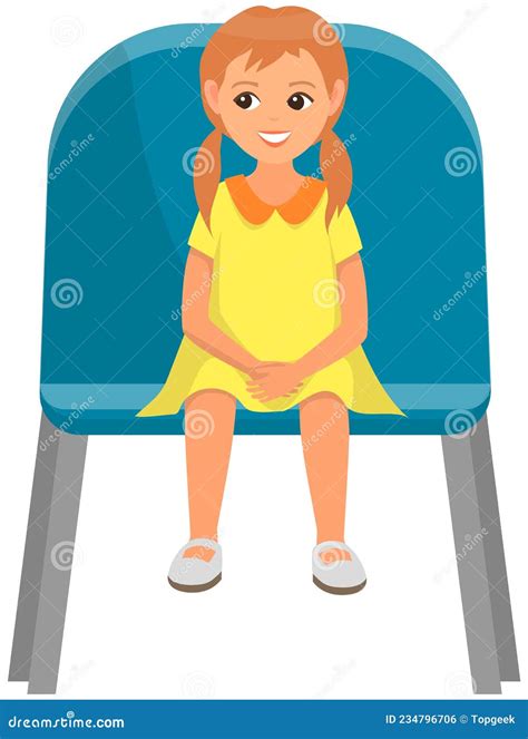 Girl Sitting On Chair And Watching Show Toddler In Audience Little