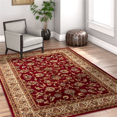 Noble Sarouk Red Persian Floral Oriental Formal Traditional Area Rug