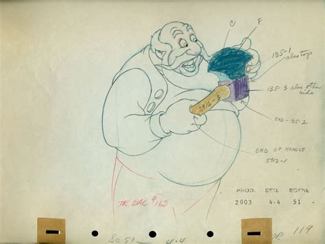 Original Walt Disney Production Drawing From Pinocchio Featuring