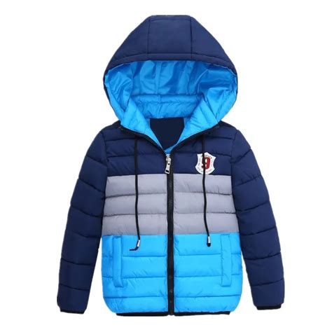 Boys Blue Winter Coats And Jacket Kids Zipper Jackets Boys Thick Winter