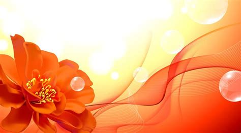 Orange Abstract Flower Waves Background Vector Download