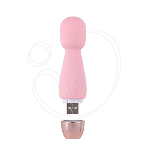 Mini varinha mágica com toque aveludado rosa 10cm iVibe