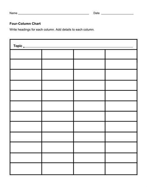 Below are the different categories of signs we offer. 7 Best Images of Free Printable 4 Column Sheet - Printable ...