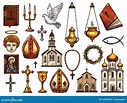 Religião Ortodoxo, Símbolos Católicos Da Cristandade Ilustração do ...