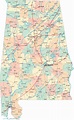 Printable Map of State Road Map of Alabama, Road Map – Free Printable ...