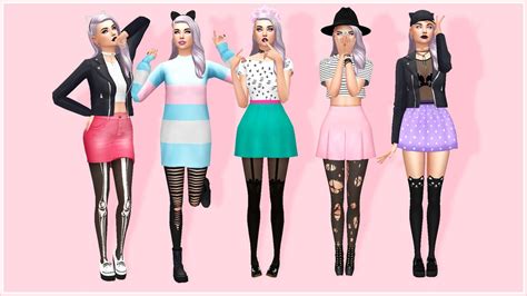 Random Pastel Goth Lookbook Sims 4 Cas Sims 1 Sims 4 Cc Shoes The