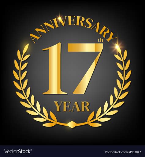 17th Golden Anniversary Logo Royalty Free Vector Image