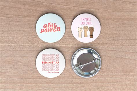 3 Female Empowerment Buttons Empowerment Buttons Etsy Feminist Pins