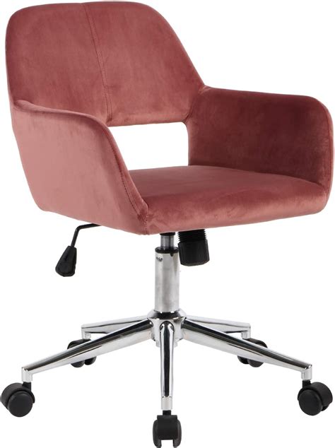Furniturer Velvet Home Office Chair Mid Back Desk Chairs