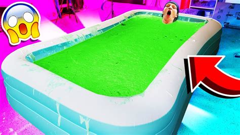 1000 Pounds Of Slime In My Pool Challenge Youtube