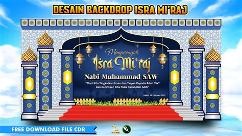 FREE DOWNLOAD Backdrop Isra Mi Raj H M File CorelDraw YouTube