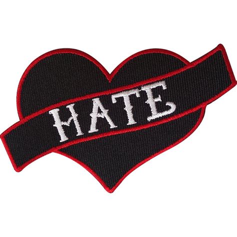 love heart hate patch embroidered badge iron sew on tattoo embroidery applique biker patches