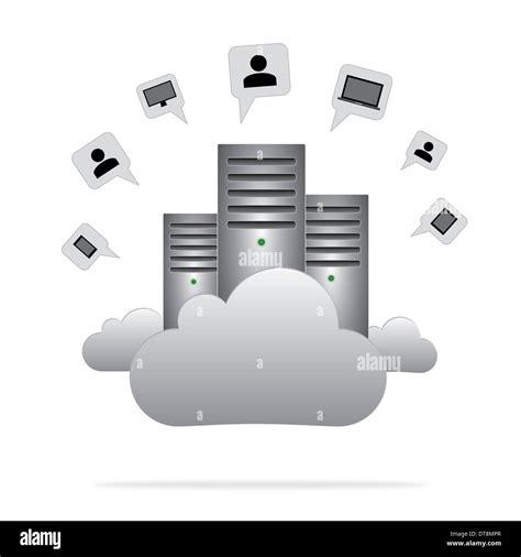 Vector Illustration Cloud Computing And Connectivity Concept With Servers In The Cloud Stock