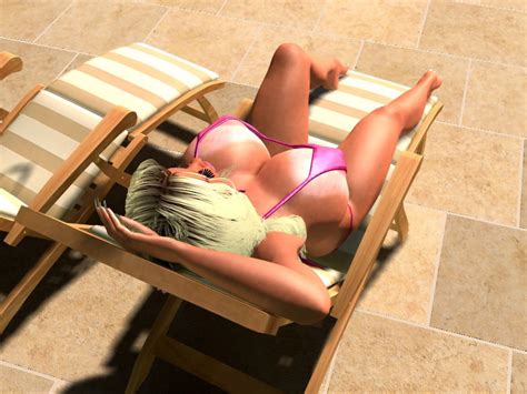Pornstar Sexy 3d Bigtitted Bikini Babes Sunbathing Outdoors Porn