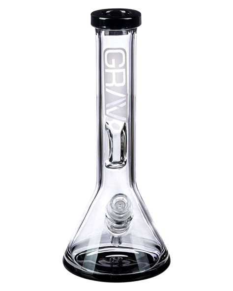 Black Accented Beaker Bong with Inverted Restriction - Weed Reader