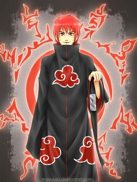 Commission Red Haired Naruto Akatsuki Version By Mayuuzu On Deviantart
