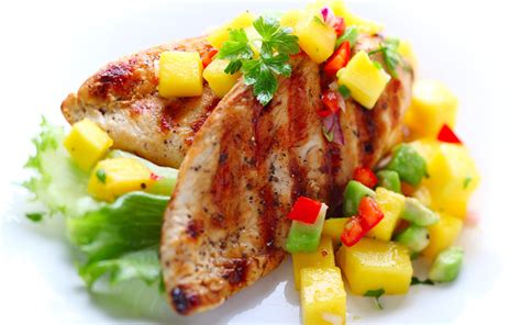 Grilled tequila lime chicken served with fresh mango salsa is a perfect meal for warm summer nights. Persian Lime Marinated Chicken with Mango Salsa from Olive ...