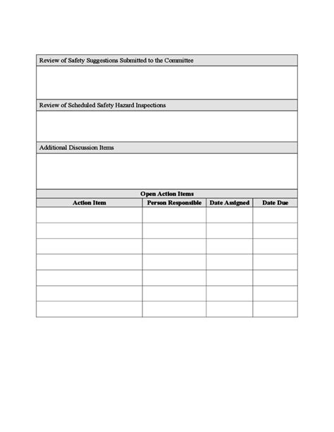 Safety Committee Meeting Minutes Template Free Download