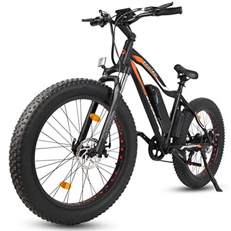 Ecotric Fat Tire Powerful Electric Bike Black Beach Snow Mountain 26