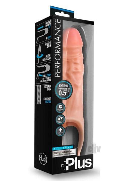 Performance Plus 9 Inches Silicone Cock Sheath Penis Extender Beige On