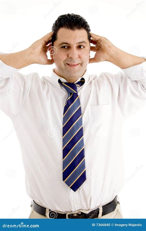 Man With His Hands On Head Stock Photo Image Of Male 7366840