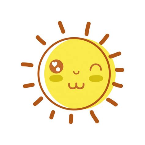 beauty kawaii happy sun design vector illustration — stock vector © stockgiu 239783810