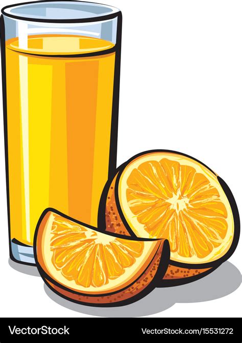 Orange Juice Glass Royalty Free Vector Image VectorStock