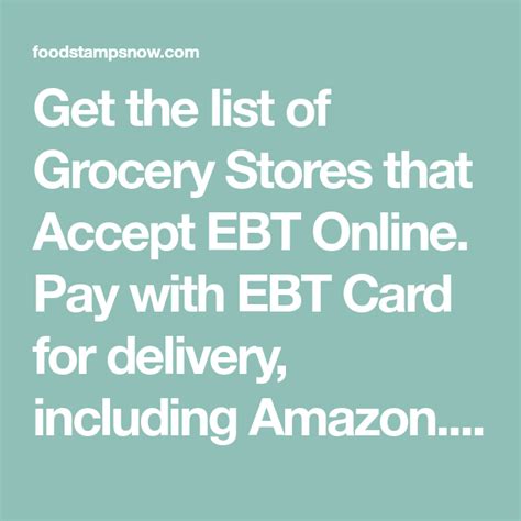 Items such as taxes or tips must be paid for by other methods, the companies say. List of Grocery Stores That Accept EBT Online for Delivery ...